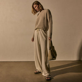 Wide Leg Sweatpant in Alabaster Pigment | James Perse Los Angeles