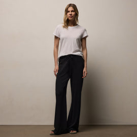 Vintage French Terry Wide Leg Sweatpant - Black