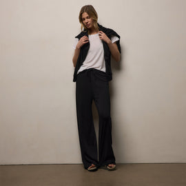 Vintage French Terry Wide Leg Sweatpant in Black | James Perse Los Angeles