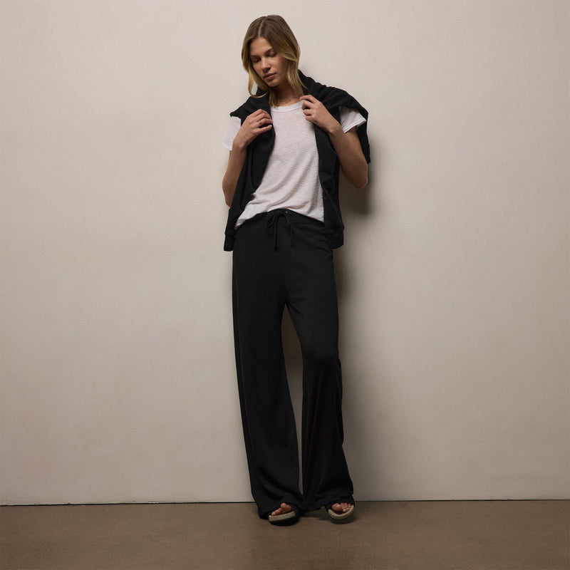 Vintage French Terry Wide Leg Sweatpant in Black | James Perse Los Angeles