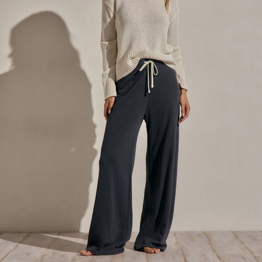 Vintage French Terry Wide Leg Sweatpant in Blue Noir Pigment | James Perse Los Angeles