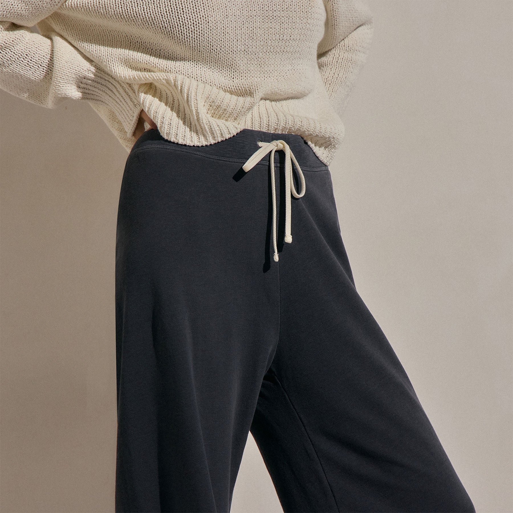 Vintage French Terry Wide Leg Sweatpant in Blue Noir Pigment | James Perse Los Angeles