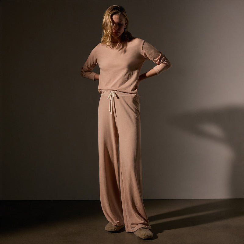 Wide Leg Sweatpant in Rose Nude Pigment | James Perse Los Angeles