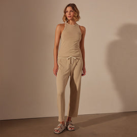 Vintage French Terry Cutoff Sweatpant in Sand Dune Pigment | James Perse Los Angeles