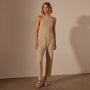Vintage French Terry Cutoff Sweatpant in Sand Dune Pigment | James Perse Los Angeles