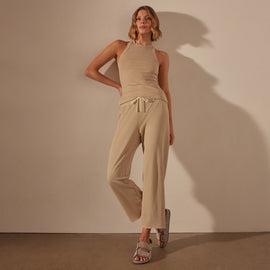 Vintage French Terry Cutoff Sweatpant in Sand Dune Pigment | James Perse Los Angeles