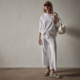 Vintage French Terry Cutoff Sweatpant in White | James Perse Los Angeles