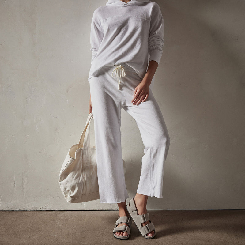 Vintage French Terry Cutoff Sweatpant in White | James Perse Los Angeles
