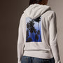 Palm Tree Graphic Zip Up Hoodie in White/Blue | James Perse Los Angeles