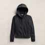 Vintage French Terry Zip Up Hoodie - Blue Noir Pigment