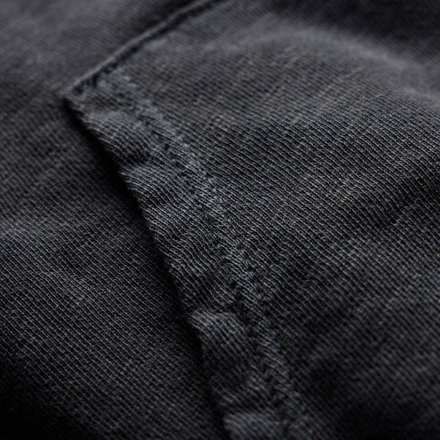Vintage French Terry Zip Up Hoodie - Blue Noir Pigment