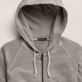 Vintage French Terry Zip Up Hoodie in Fog Pigment | James Perse Los Angeles