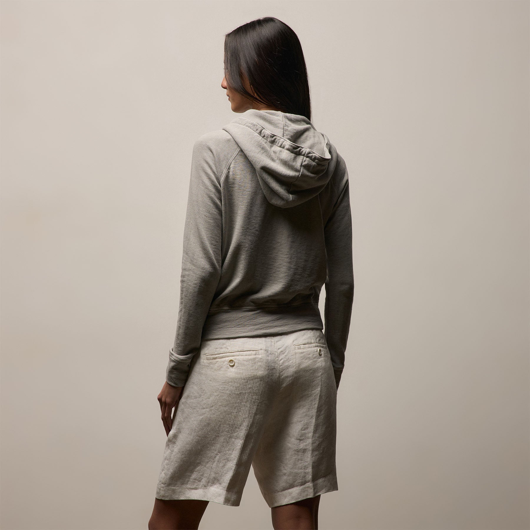Vintage French Terry Zip Up Hoodie in Fog Pigment | James Perse Los Angeles