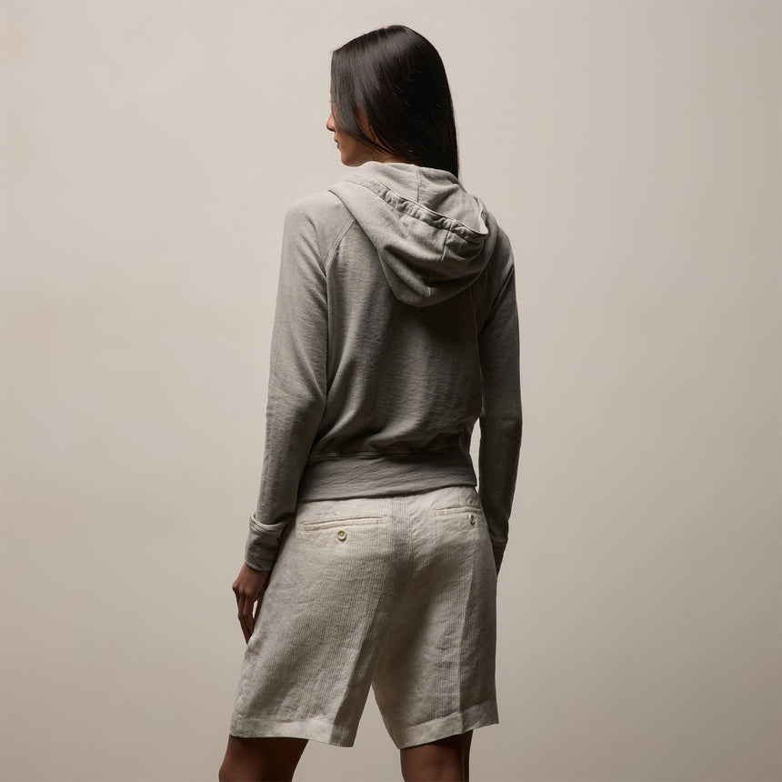 Vintage French Terry Zip Up Hoodie in Fog Pigment | James Perse Los Angeles