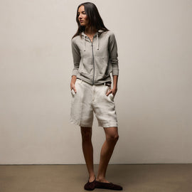 Vintage French Terry Zip Up Hoodie in Fog Pigment | James Perse Los Angeles