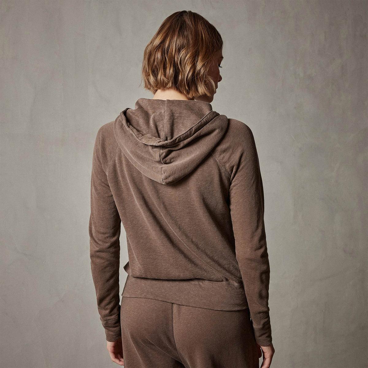 Vintage French Terry Zip Up Hoodie in Fox Pigment | James Perse Los Angeles