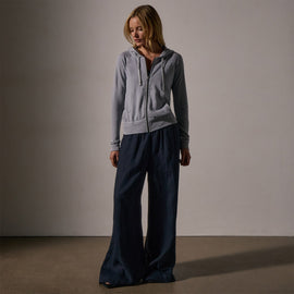 Vintage French Terry Zip Up Hoodie in Grey Sky Pigment | James Perse Los Angeles