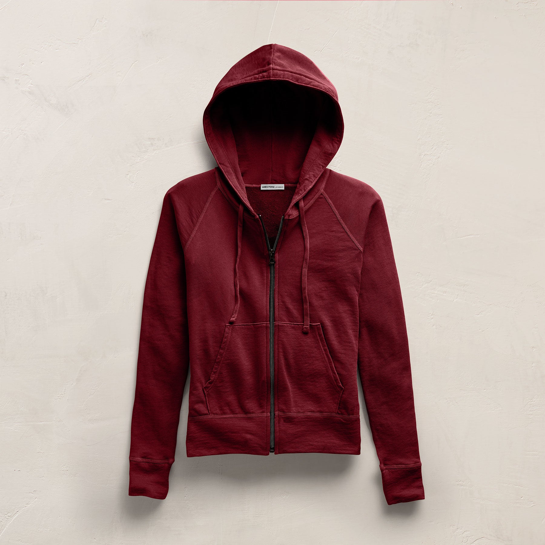Vintage French Terry Zip Up Hoodie In Heat Pigment | James Perse Los Angeles