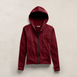 Vintage French Terry Zip Up Hoodie In Heat Pigment | James Perse Los Angeles
