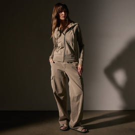 Vintage French Terry Zip Up Hoodie in Overcast Pigment | James Perse Los Angeles