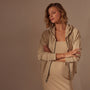 Vintage French Terry Zip Up Hoodie in Sand Dune Pigment | James Perse Los Angeles