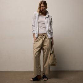 Vintage French Terry Zip Up Hoodie in White | James Perse Los Angeles