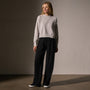 French Terry Cropped Mock Neck  in Light Mist Pigment | James Perse Los Angeles
