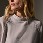 French Terry Cropped Mock Neck  in Light Mist Pigment | James Perse Los Angeles