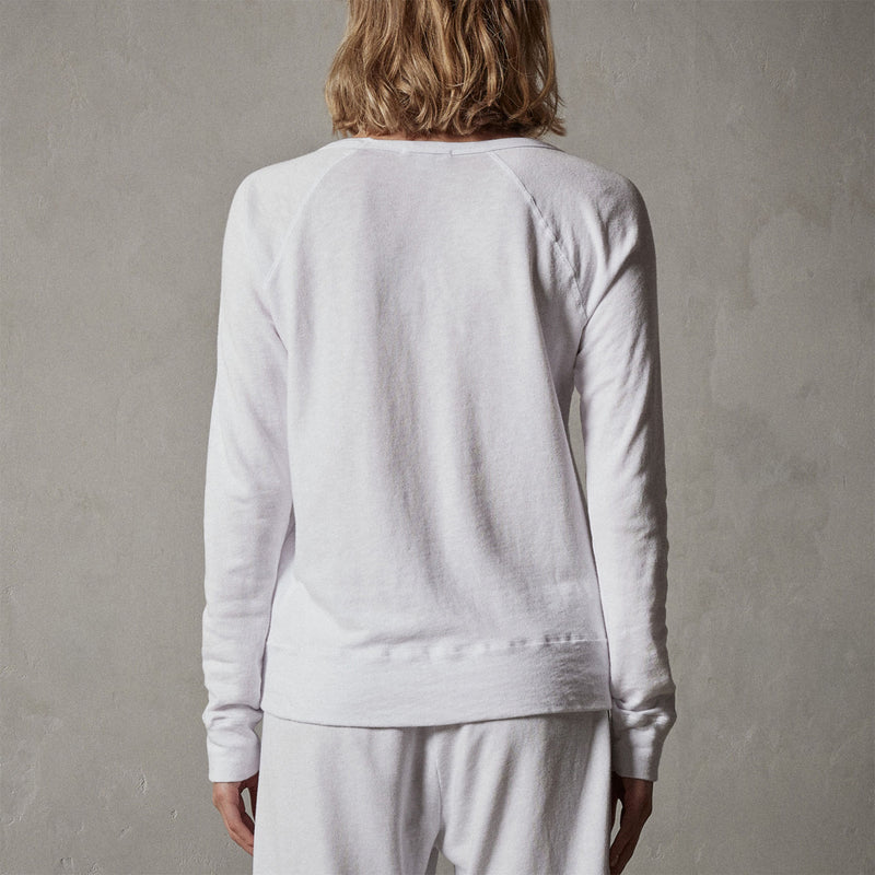 Vintage French Terry Sweatshirt in White | James Perse Los Angeles