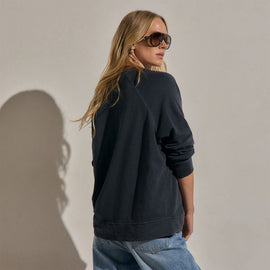 Vintage French Terry Relaxed Sweatshirt in Blue Noir Pigment | James Perse Los Angeles