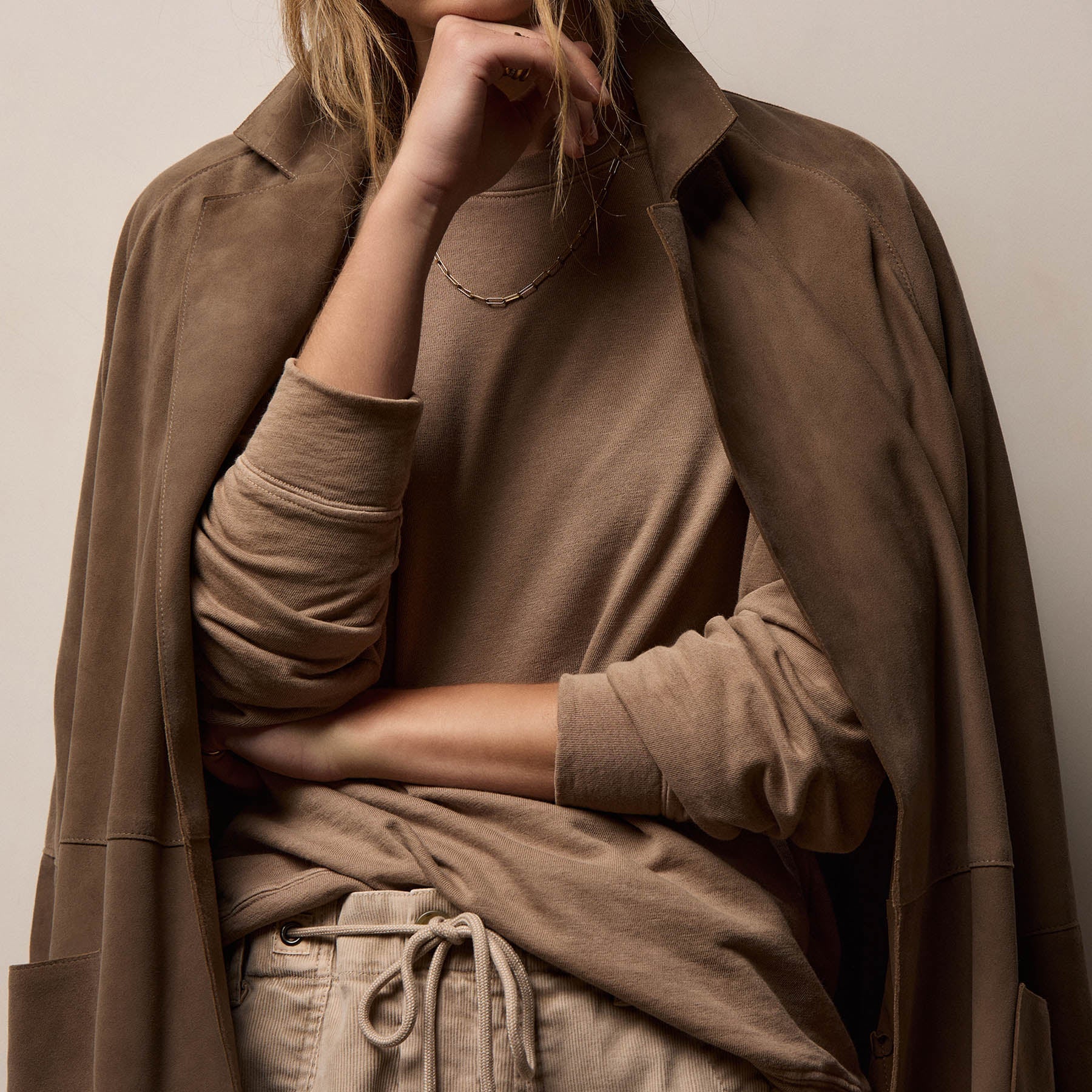 Vintage French Terry Relaxed Sweatshirt - Coffee Pigment | James
