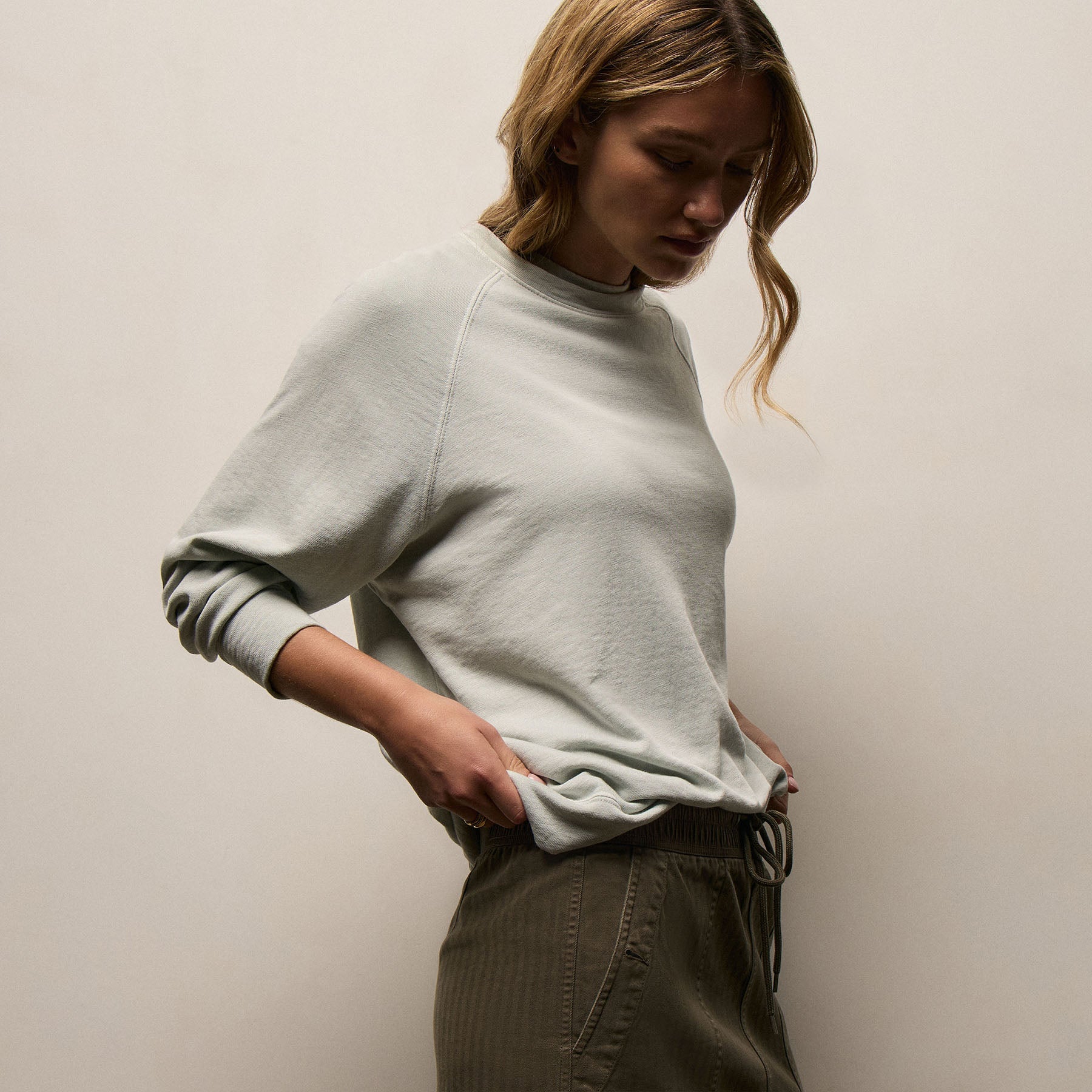 Vintage French Terry Relaxed Sweatshirt - Celery Pigment | James
