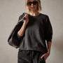 Vintage French Terry Relaxed Sweatshirt in Carbon Pigment | James Perse Los Angeles