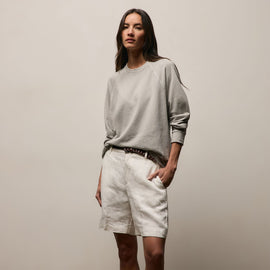 Vintage French Terry Relaxed Sweatshirt in Fog Pigment | James Perse Los Angeles