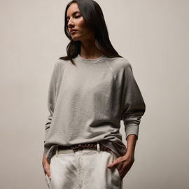 Vintage French Terry Relaxed Sweatshirt in Fog Pigment | James Perse Los Angeles