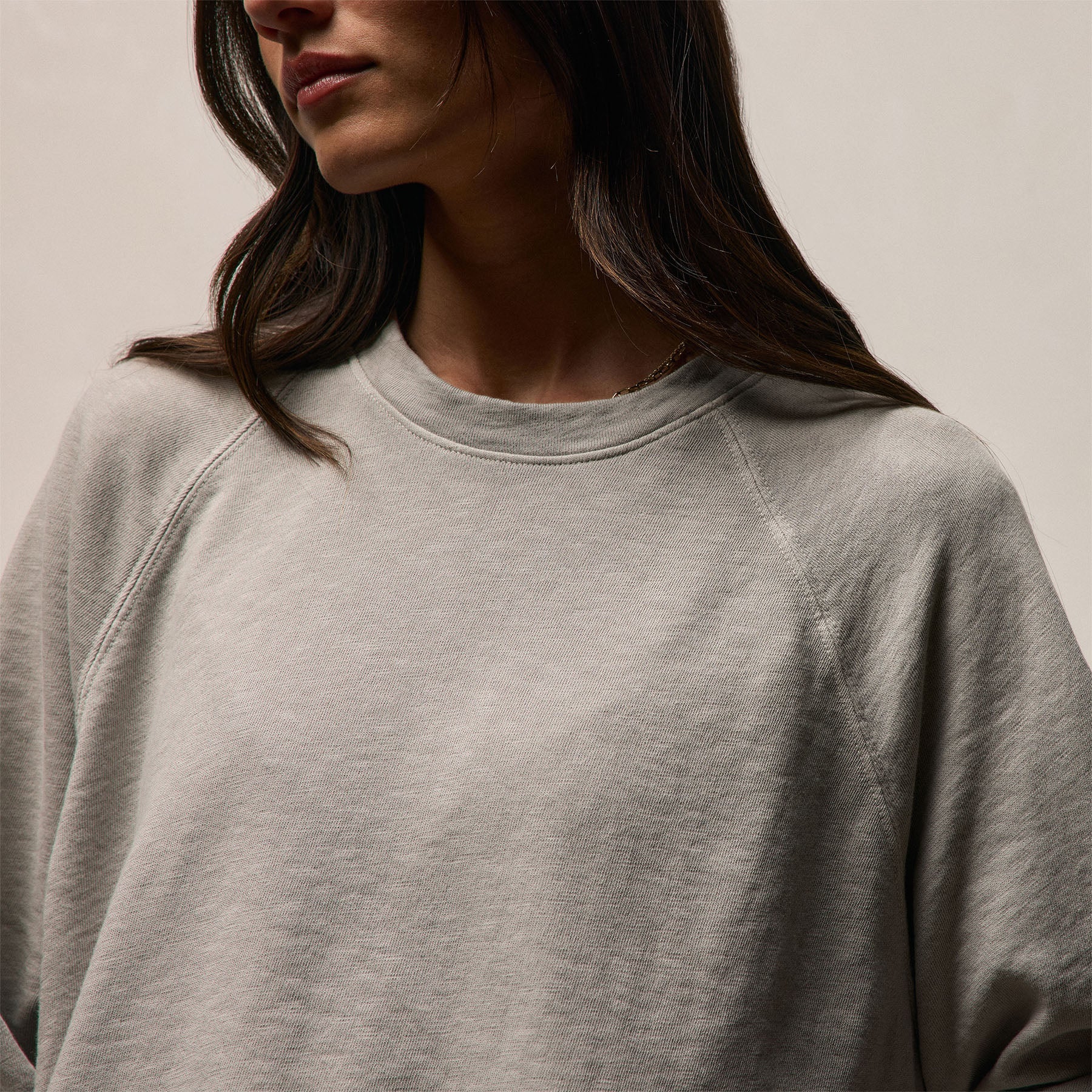 Vintage French Terry Relaxed Sweatshirt in Fog Pigment | James Perse Los Angeles
