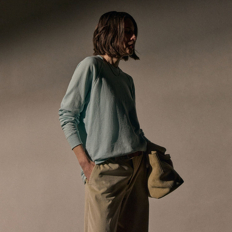 Vintage French Terry Relaxed Sweatshirt in Fresco Pigment | James Perse Los Angeles