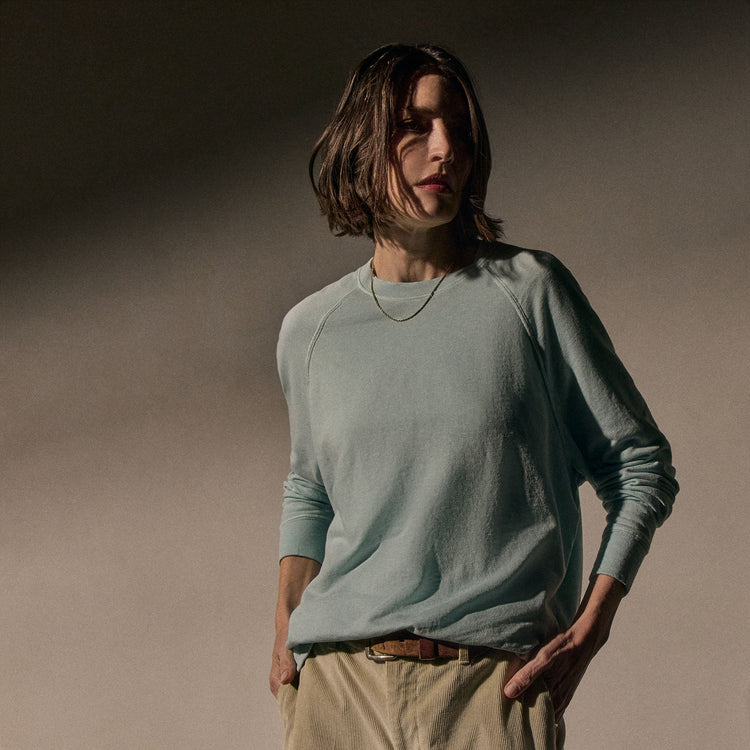 Vintage French Terry Relaxed Sweatshirt in Fresco Pigment | James Perse Los Angeles