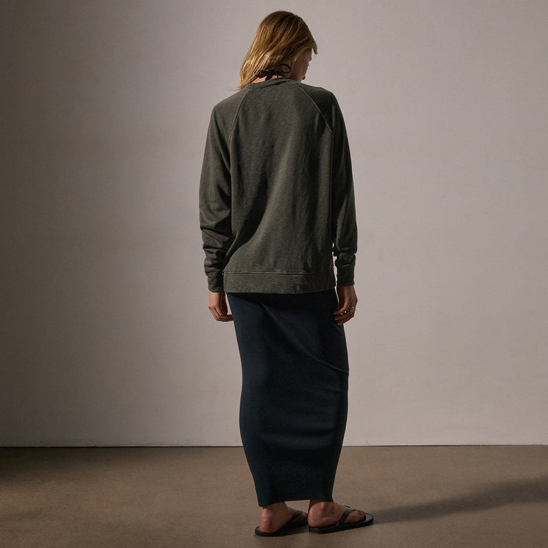 Vintage French Terry Relaxed Sweatshirt in Granite Pigment | James Perse Los Angeles