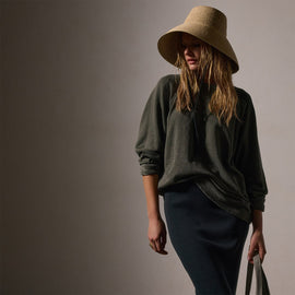 Vintage French Terry Relaxed Sweatshirt in Granite Pigment | James Perse Los Angeles