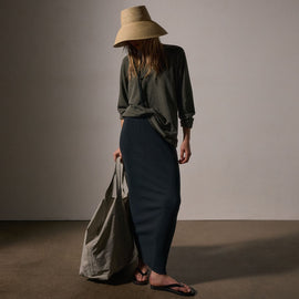 Vintage French Terry Relaxed Sweatshirt in Granite Pigment | James Perse Los Angeles