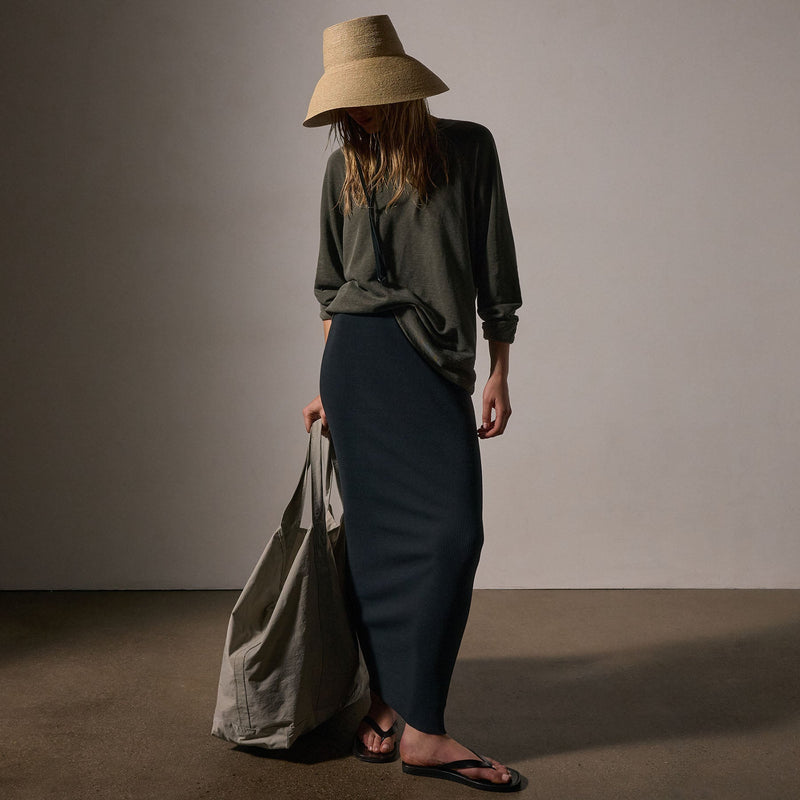 Vintage French Terry Relaxed Sweatshirt in Granite Pigment | James Perse Los Angeles