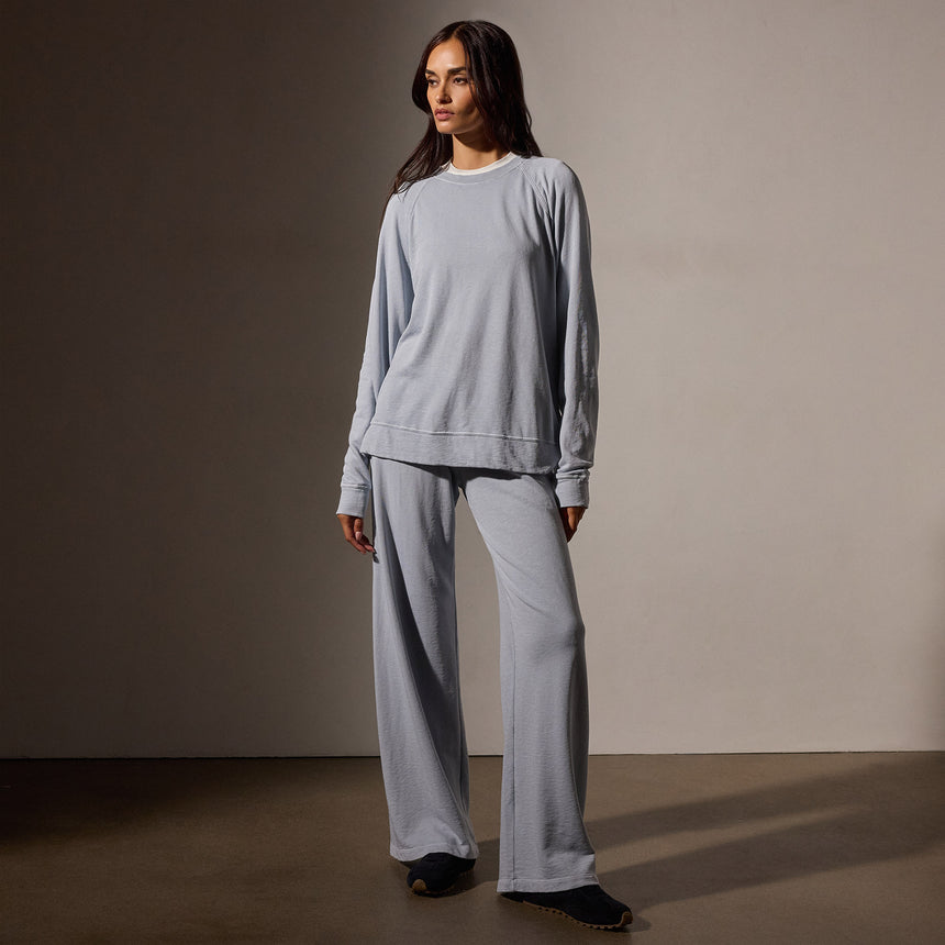 Vintage French Terry Relaxed Sweatshirt in Grey Glacier Pigment | James Perse Los Angeles