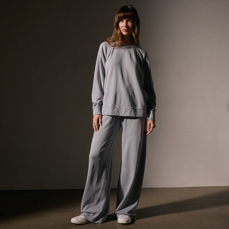 Vintage French Terry Relaxed Sweatshirt in Grey Sky Pigment | James Perse Los Angeles