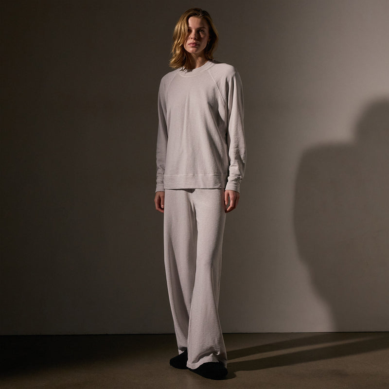 Vintage French Terry Relaxed Sweatshirt in Light Mist Pigment | James Perse Los Angeles