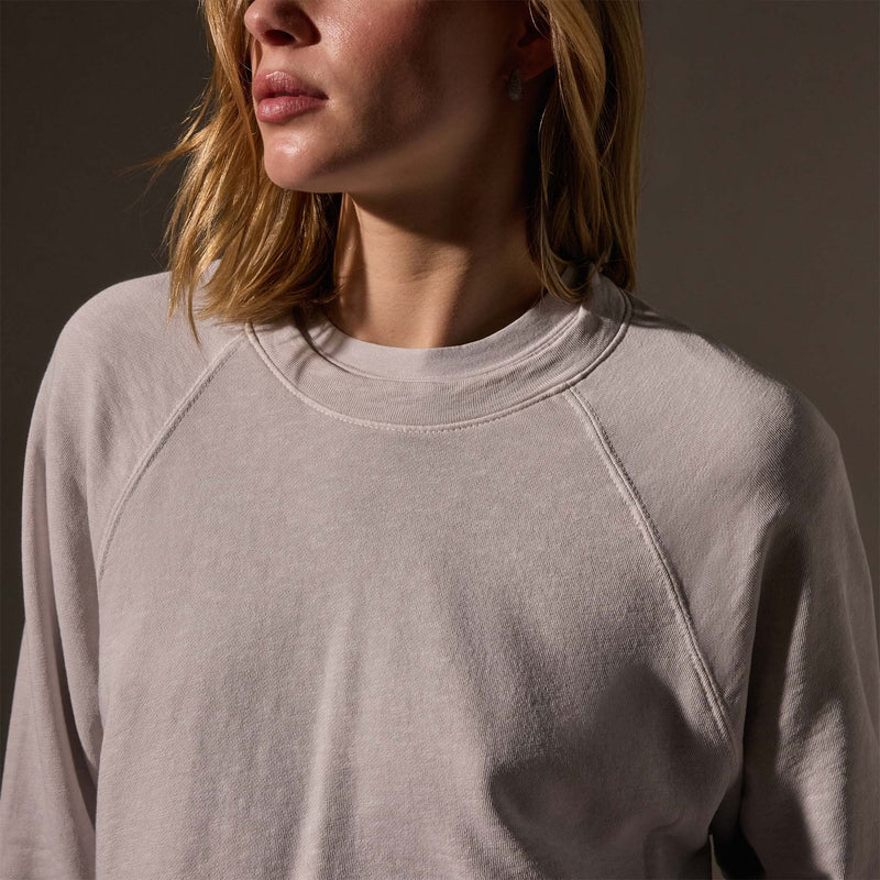 Vintage French Terry Relaxed Sweatshirt in Light Mist Pigment | James Perse Los Angeles