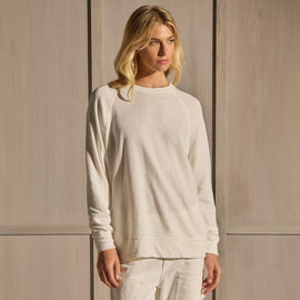 Vintage French Terry Relaxed Sweatshirt - Off White | James Perse Los Angeles