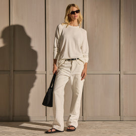 Vintage French Terry Relaxed Sweatshirt - Off White | James Perse Los Angeles