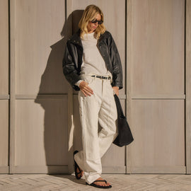 Vintage French Terry Relaxed Sweatshirt - Off White | James Perse Los Angeles