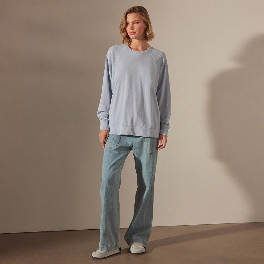 Vintage French Terry Relaxed Sweatshirt in Open Sky Pigment | James Perse Los Angeles